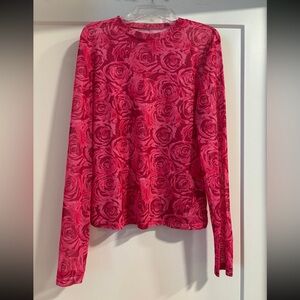 Women’s sheer floral Tee XL